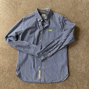 Superdry Blue Grid Men's casual fashion Shirt (M size)